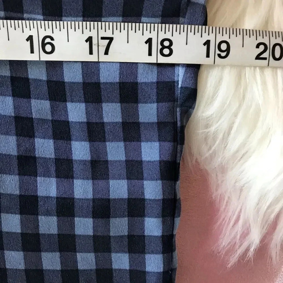 Blue checkered print button down - Picture 3 of 8